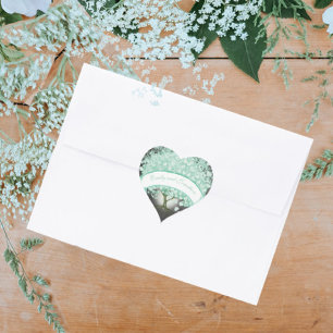 Mint vert feuille coeur arbre Mason Jar RSVP