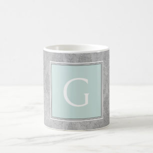 Mint Vintage Damask Monogram Mug