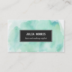 Mint Watercolor Business Card
