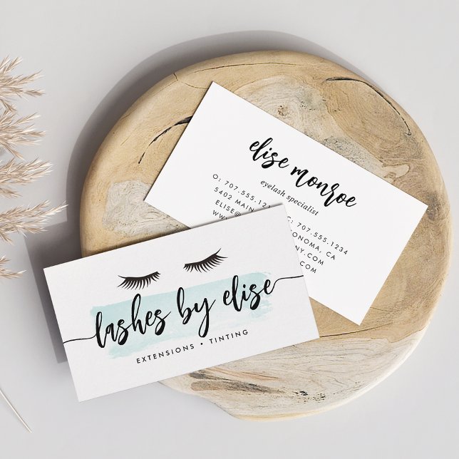 Mint Watercolor Lash Services Business Card (Creator Uploaded)