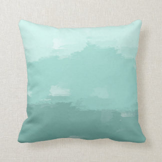 Mint Watercolor Ombre Throw Pillow