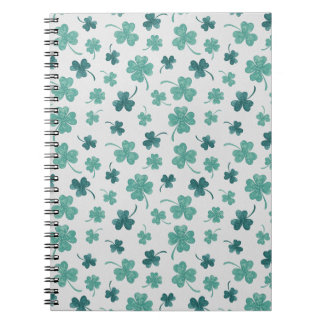 Mint Watercolor Shamrock St Patricks Day Notebook