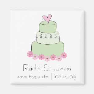 Mint Wedding Cake Save the Date Magnet