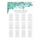 Mint wedding. Watercolor succulents seating chart