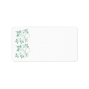 Mint, White Floral Print-at-home Label