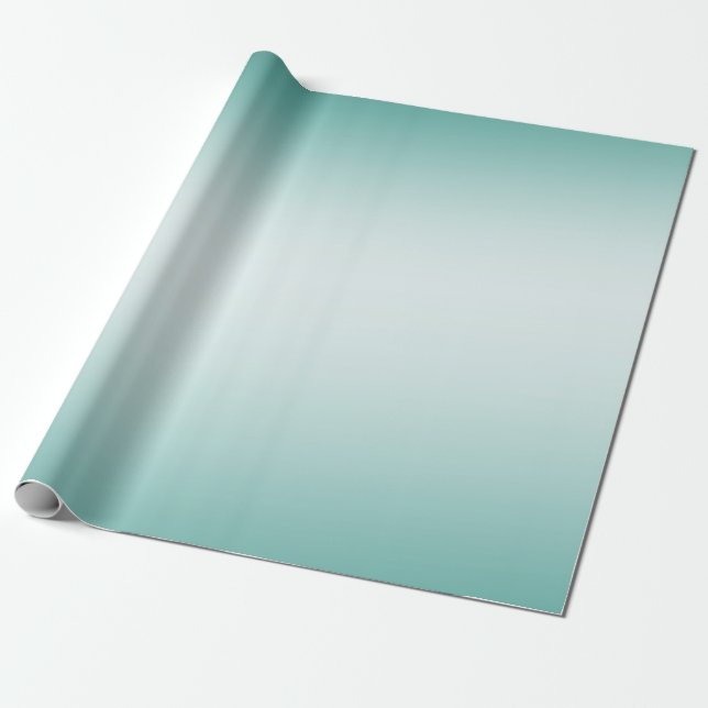 Mint White Ombre Wrapping Paper (Unrolled)
