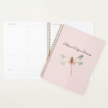 Mint White Pink Dragonfly Planner<br><div class="desc">Mint White Pink Dragonfly</div>