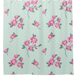mint,white polka dots,shabby chic,pink floral,cute