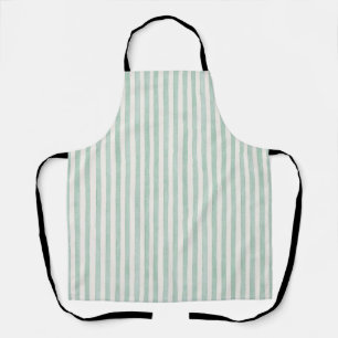 Mint White Stripes   Apron