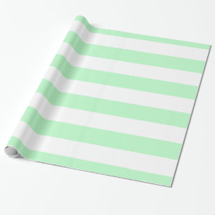 Mint, White XL Stripes Pattern Wrapping Paper