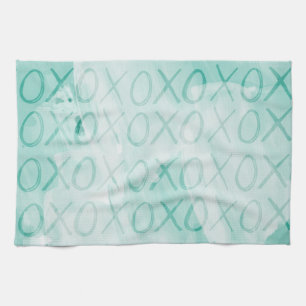 Mint XOXO Love Kitchen Towel