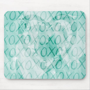 Mint XOXO Love Mouse Pad