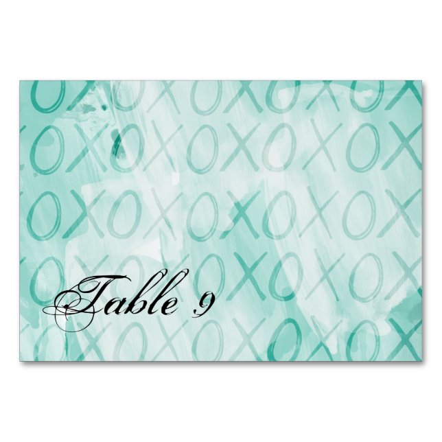 Mint XOXO Table Number (Front)
