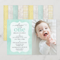 Mint & Yellow Cottage Rustic Wood Geometric Photo