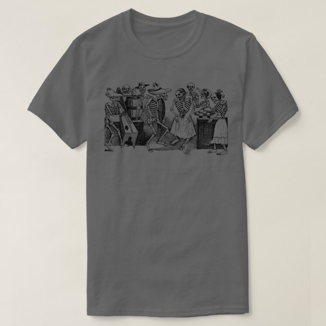 Mintage Dancing Skeletons  T-Shirt (Design Front)