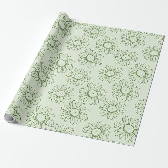 Minted Daisy Bliss Wrapping Paper (Unrolled)