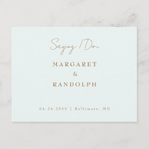 Minted Elegance Wedding Save the Date Announcement Postcard