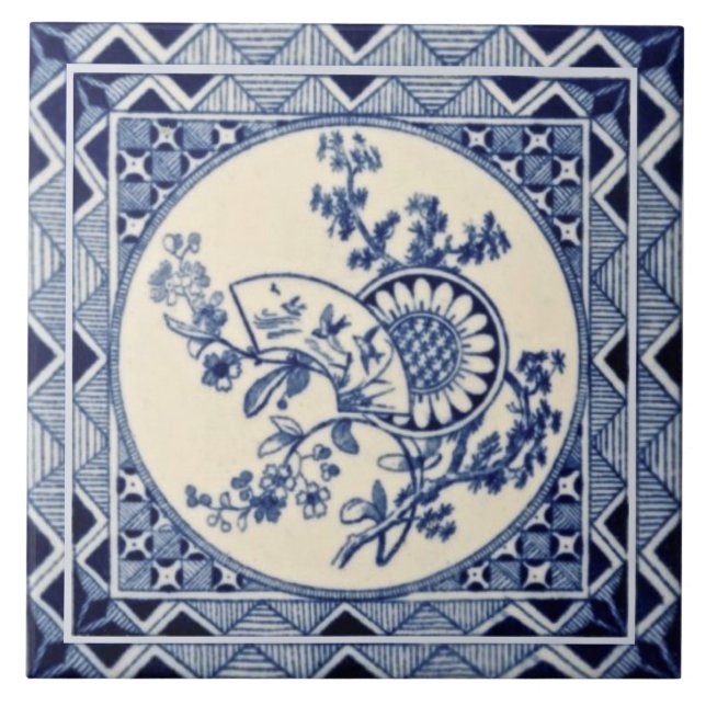 Minton Hollins Aesthetic Anglo-Japonese Repro Tile (Front)