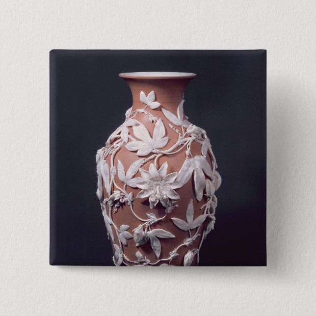 Minton Parian Ware vase, 1894 2 Inch Square Button (Front)