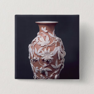 Minton Parian Ware vase, 1894 2 Inch Square Button