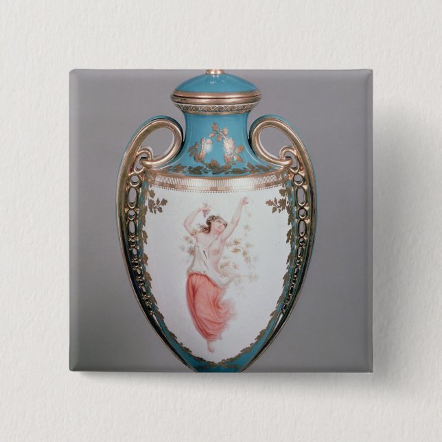 Minton vase, 1862 2 inch square button (Front)