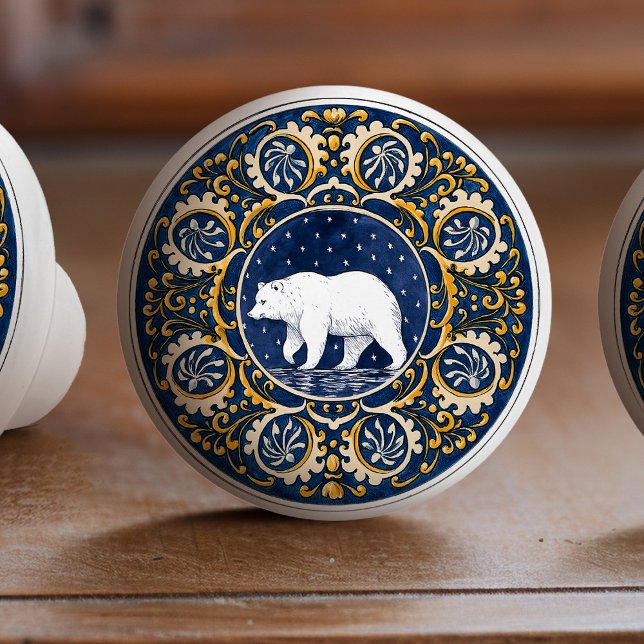 Mintons Grizzly Bear Blue Yellow Victorian Ceramic Knob (Creator Uploaded)