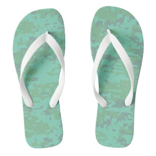 Minty Digital Camo Pattern Flip Flops