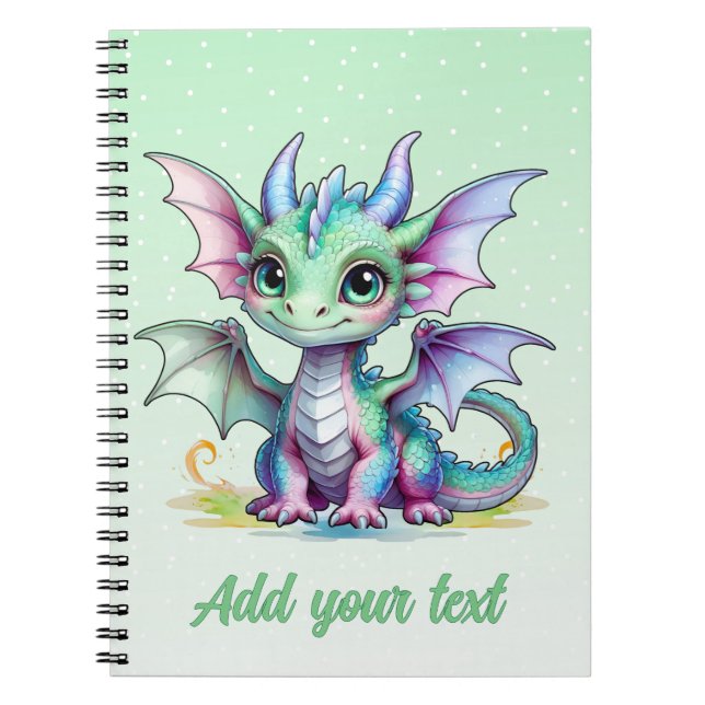 Minty Dragon Dreams – Personalized Journal (Front)