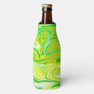 "Minty Dream: The Soft Swirls of Green Marble" Bottle Cooler