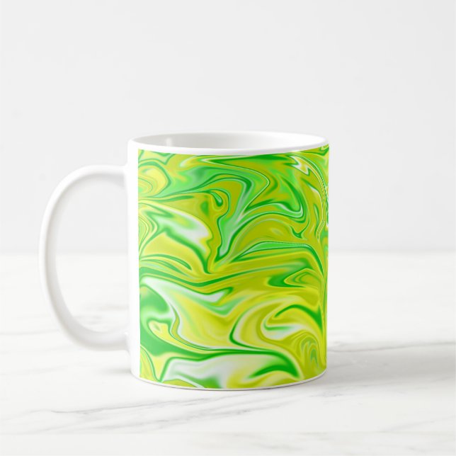 "Minty Dream: The Soft Swirls of Green Marble" Coffee Mug (Left)