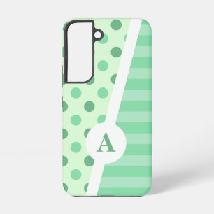 Minty Fresh Polka Dot and Stripe Pattern Samsung Galaxy Case