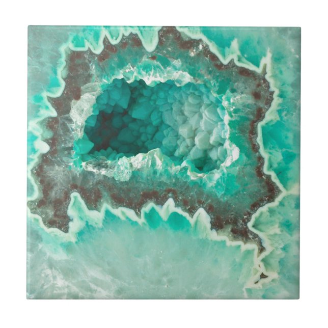 Minty Geode Crystals Tile (Front)