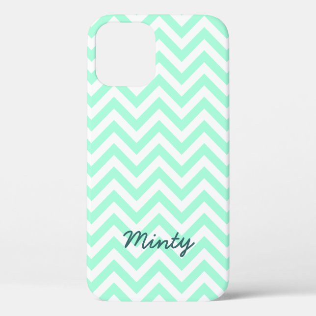 Minty green chevron pattern iPhone 5C case (Back)