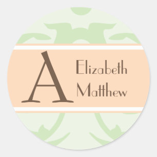 Minty Green Customize Last and First Name Sticker