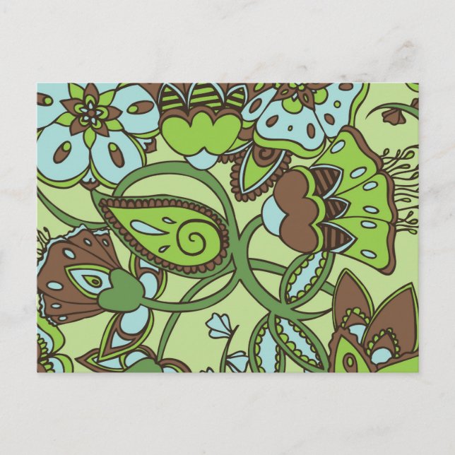 Minty Green Floral Postcard (Front)