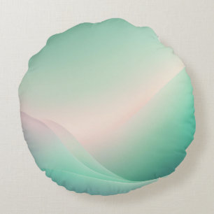 Minty Green Rose AI art Round Pillow