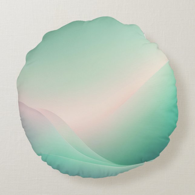 Minty Green Rose AI art  Round Pillow (Back)