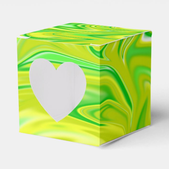 Minty Green Twirly Marble,  Favor Box (Front Side)