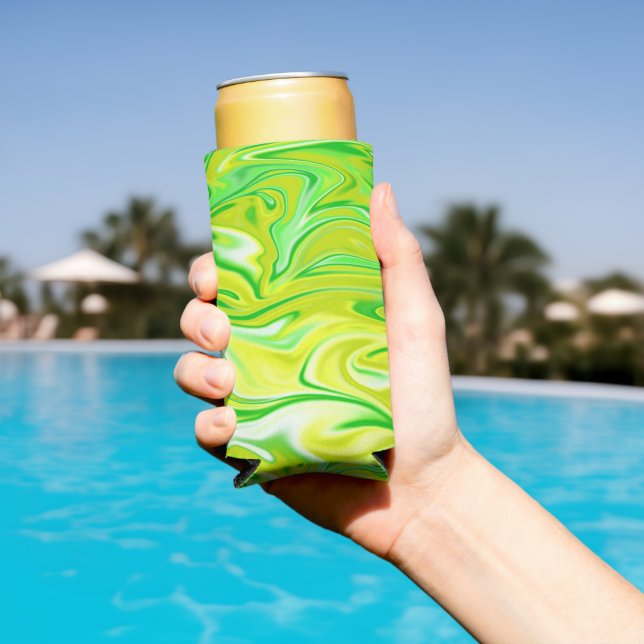Minty Green Twirly Marble,  Seltzer Can Cooler (In Situ Pool)
