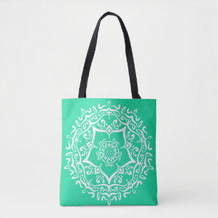 Minty Mandala Tote Bag