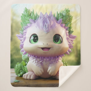 Minty, the charming Axolotl Sherpa Blanket