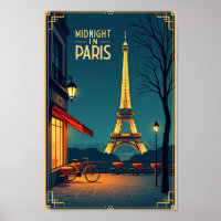 Minuit à Paris - Poster Vintage voyage