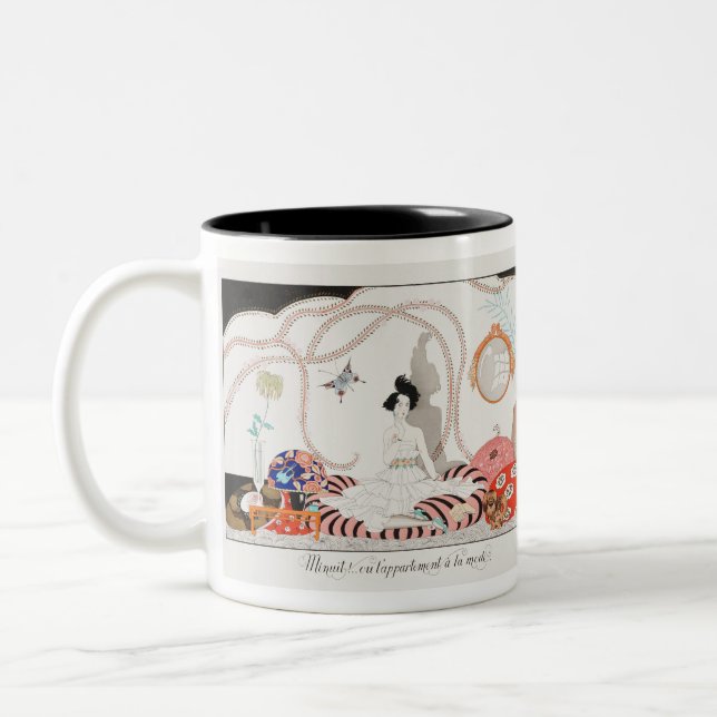Minuit! French Theme  Two-Tone Coffee Mug (Left)