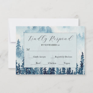Minuit Lune Mariage Rustique Carte RSVP