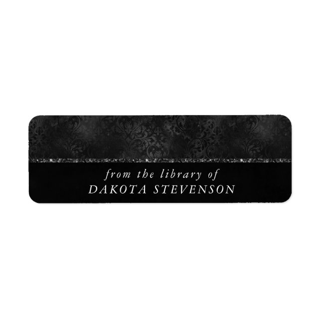 Minuit Onyx Romance | Black Satiny Grunge Damask (Devant)