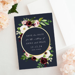 Minuit Romance Foil Wedding Enregistrer la carte D