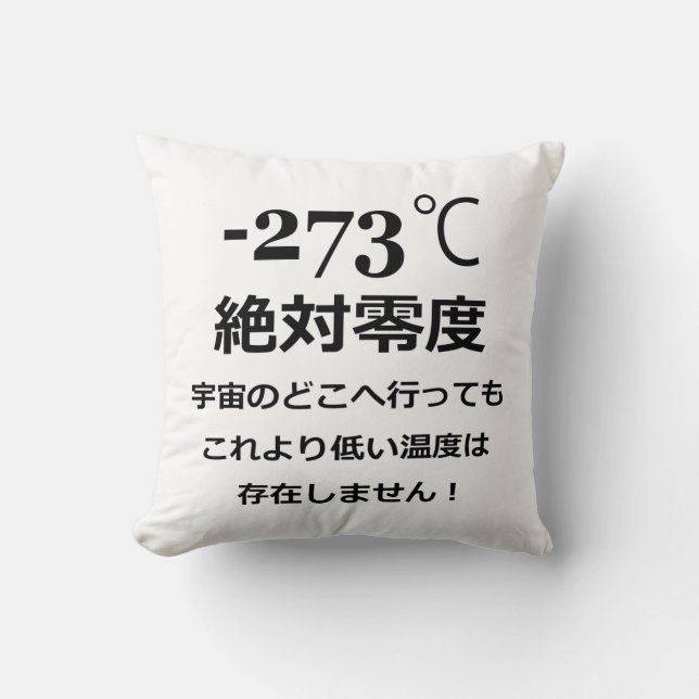 Minus 273 throw pillow (Front)