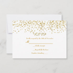 Minuscule Dots Or Confetti Carte de Mariage modern
