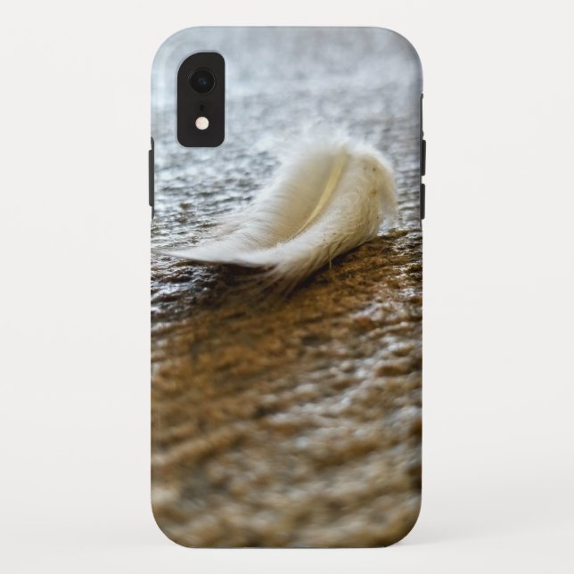 Minuscule étui de téléphone en plumes blanches (Dos)