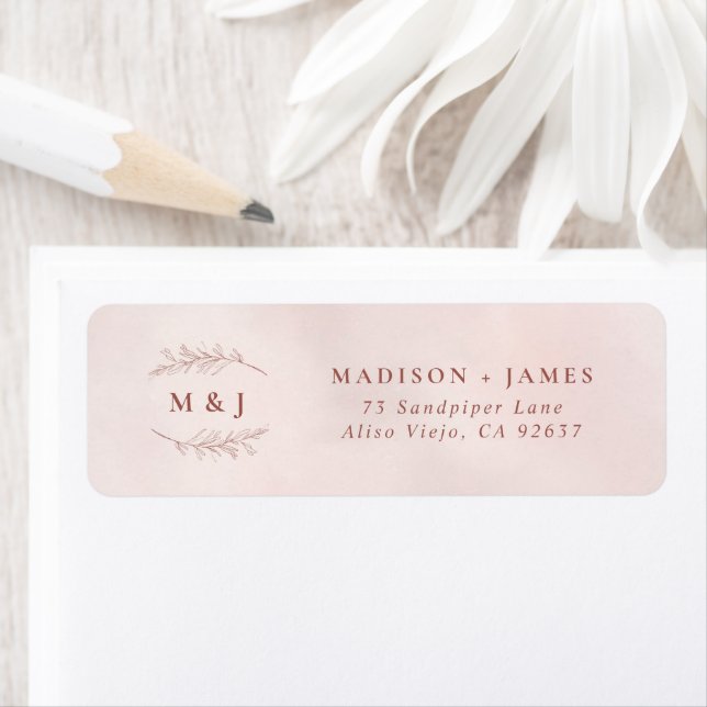 Minuscule Feuille Élégante Mariage Adresse de reto (En situation)